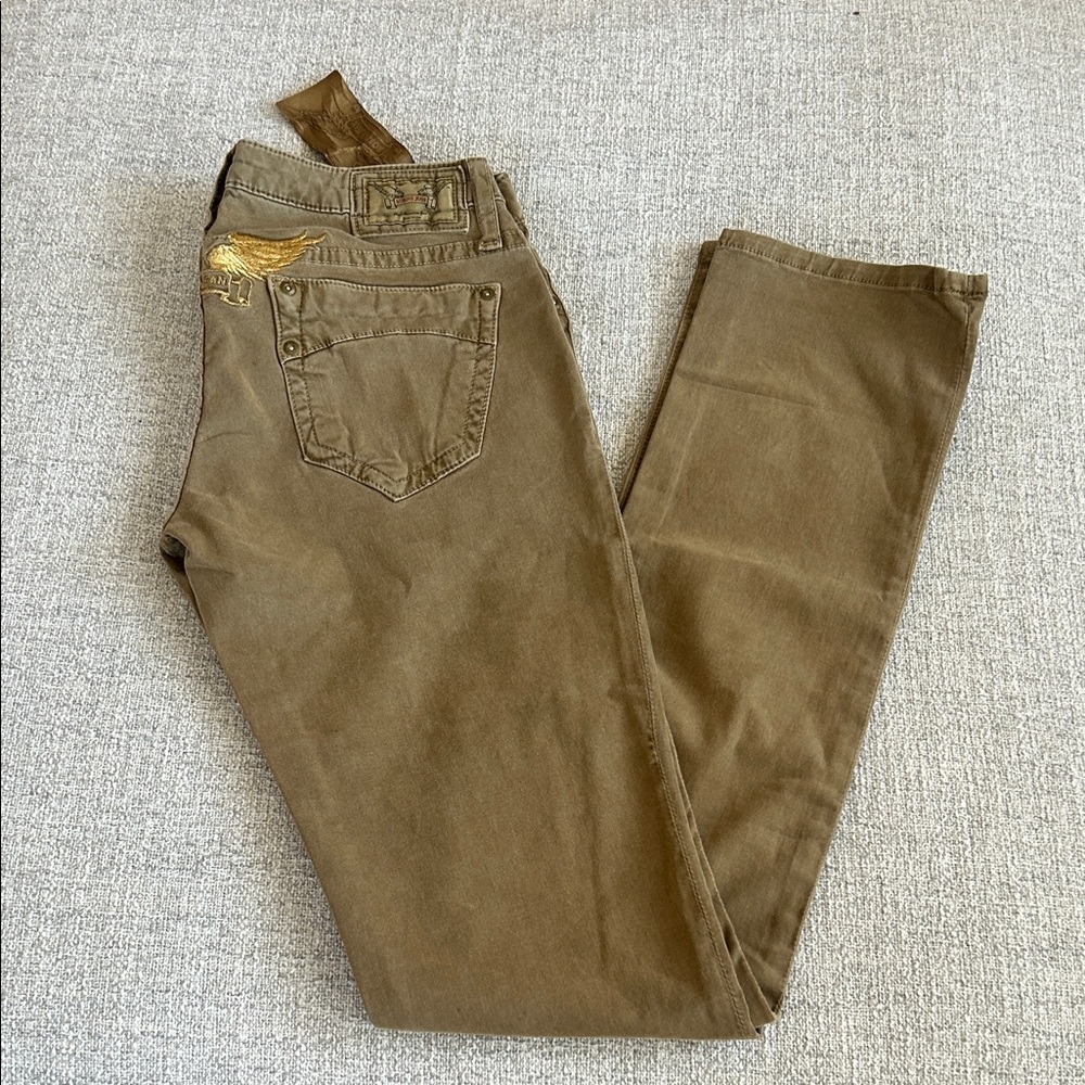 Robin's Jean Brown Jeans with Gold Accents